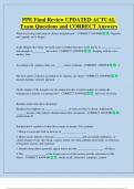PPE Final Review UPDATED ACTUAL   Exam Questions and CORRECT Answers 