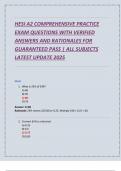 HESI A2 COMPREHENSIVE PRACTICE  EXAM QUESTIONS WITH VERIFIED  ANSWERS AND RATIONALES FOR  GUARANTEED PASS &vert; ALL SUBJECTS  LATEST UPDATE 2025