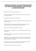 APPRAISAL PRINCIPLES 2025 LATEST EXAM QUESTIONS AND CORRECT VERIFIED ANSWERS ALREADY GRADED A&plus; BRAND NEW RELEASE