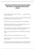 PRINCIPLES OF APPRAISAL QUESTION AND ANSWERS BEST RATED A&plus; GUARANTEED SUCCESS LATEST UPDATE