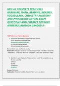 HESI A2 COMPLETE EXAM 2025  GRAMMAR&comma; MATH&comma; READING&comma; BIOLOGY&comma;  VOCABULARY&comma; CHEMISTRY ANATOMY  AND PHYSIOLOGY ACTUAL EXAM  QUESTIONS AND CORRECT DETAILED  ANSWERS&vert;&vert;ALREADY GRADED A&plus;