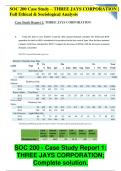 SOC 200 Case Study Report 1 &ndash; THREE JAYS CORPORATION &vert; Full Solution & Analysis