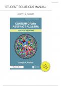 Student Solutions Manual for Gallian's Contemporary Abstract Algebra 11th Edition &ndash; Gallian all chapter Included