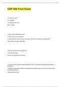 CSP 400 Final Exam questions and correct detailed answers
