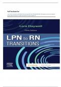 Full Test Bank For Lpn To Rn Transitions 5th Edition By Lora Claywell Isbn&colon;978-0323697972 All Chapters Covered Complete Guide 100&percnt; Verified A&plus; Grade Assured&excl;&excl;&excl;&excl;&excl;&excl;&excl; Latest Update&excl;&excl;&excl;&excl;