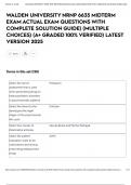 WALDEN UNIVERSITY NRNP 6635 MIDTERM EXAM ACTUAL EXAM QUESTIONS WITH COMPLETE SOLUTION GUIDE&rpar; &lpar;MULTIPLE CHOICES&rpar; &lpar;A&plus; GRADED 100&percnt; VERIFIED&rpar; LATEST VERSION 2025