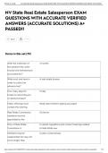 NV State Real Estate Salesperson EXAM QUESTIONS WITH ACCURATE VERIFIED ANSWERS &lpar;ACCURATE SOLUTIONS&rpar; A&plus; PASSED&excl;&excl;
