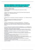 CERTIFIED EMERGENCY MANAGER EVALUATION EXAM 2025&sol;2026 QUESTIONS WITH ANSWERS TAGGED A&plus;