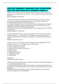 CERTIFIED EMERGENCY MANAGER FINAL PAPER EXAMS 2025&sol;2026 QUESTIONS WITH ANSWERS TAGGED A&plus;
