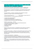 CERTIFIED EMERGENCY MANAGER TEST PAPER 2025&sol;2026 QUESTIONS WITH ANSWERS TAGGED A&plus;