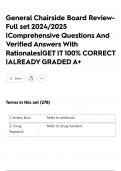 General Chairside Board Review- Full set 2024&sol;2025 &vert;Comprehensive Questions And Verified Answers With Rationales&vert;GET IT 100&percnt; CORRECT &vert;ALREADY GRADED A&plus;