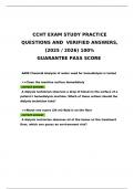 CCHT EXAM STUDY PRACTICE  QUESTIONS AND  VERIFIED ANSWERS&comma;  &lpar;2025 &sol; 2026&rpar; 100&percnt;  GUARANTEE PASS SCORE