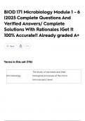 BIOD 171 Microbiology Module 1 - 6 &vert;2025 Complete Questions And Verified Answers&sol; Complete Solutions With Rationales &vert;Get It 100&percnt; Accurate&excl;&excl; Already graded A&plus;