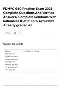 FDNYC G60 Practice Exam 2025 Complete Questions And Verified Answers&sol; Complete Solutions With Rationales &vert;Get It 100&percnt; Accurate&excl;&excl; Already graded A&plus;