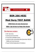 2025 BSN HESI 266 Med Surg Test Bank &ndash; 400&plus; Qs & Ans to Pass the Exam&comma; 100&percnt; Verified - Nightingale College