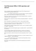 Unit Movement Officer UMO questions and answers