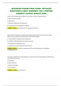 ADVANCED PHARM FINAL EXAM&minus; DETAILED QUESTIONS & BEST ANSWERS&sol; 100&percnt; VERIFIED CORRECT &lpar;LATEST UPDATE&rpar;
