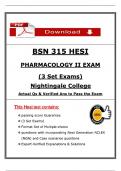 BSN 315 Hesi Pharmacology II Exam &vert; &lpar;3 Versions&comma; 2026&sol;2027&rpar; &vert; Nightingale &ndash; Actual Questions & Verified Answers