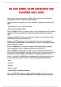 NS 2881 RENAL EXAM QUESTIONS AND ANSWERS 100&percnt; PASS 