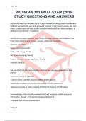 BYU NDFS 100 FINAL EXAM &lpar;2025&rpar; STUDY QUESTIONS AND ANSWERS
