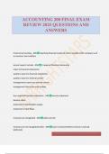 ACCOUNTING 200 FINAL EXAM REVIEW 2025 QUESTIONS AND ANSWERS