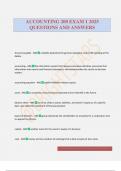 ACCOUNTING 200 EXAM 1 2025 QUESTIONS AND ANSWERS