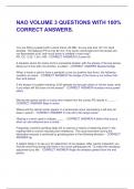 NAO VOLUME 3 QUESTIONS WITH 100&percnt; CORRECT ANSWERS