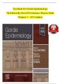 Test Bank For Gordis Epidemiology 7th Edition By David D Celentano&semi; Moyses Szklo Chapters 1 - 20 Complete &emsp;