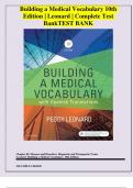 Building a Medical Vocabulary 10th Edition &vert; Leonard &vert; Complete Test 2025 New Update BankTEST