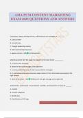 AMA PCM CONTENT MARKETING EXAM 2025 QUESTIONS AND ANSWERS
