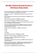 NS 2881 Clinical Nursing Practice 3 2018 Exam Study Guide 