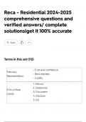 Reca - Residential 2024-2025 comprehensive questions and verified answers&sol; complete solutions&vert;get it 100&percnt; accurate