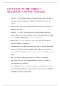 C10 T EXAM WITH CORRECT QUESTIONS AND ANSWERS 2025