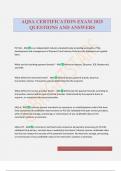 AQSA CERTIFICATION EXAM 2025 QUESTIONS AND ANSWERS