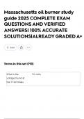 Massachusetts oil burner study guide 2025 COMPLETE EXAM QUESTIONS AND VERIFIED ANSWERS&vert; 100&percnt; ACCURATE SOLUTIONS&vert;ALREADY GRADED A&plus;