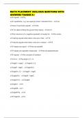 MATH PLACEMENT 2025&sol;2026 QUESTIONS WITH ANSWERS TAGGED A&plus;