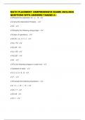 MATH PLACEMENT COMPREHENSIVE EXAMS 2025&sol;2026 QUESTIONS WITH ANSWERS TAGGED A&plus;