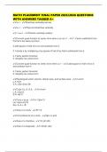 MATH PLACEMENT FINAL PAPER 2025&sol;2026 QUESTIONS WITH ANSWERS TAGGED A&plus;