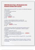 CMN 568 Unit 5 Test &ndash; FB Questions And  Answers Verified 100&percnt; Correct
