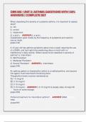 CMN 568 - UNIT 3&colon; ASTHMA QUESTIONS WITH 100&percnt;   ANSWERS &vert; COMPLETE SET