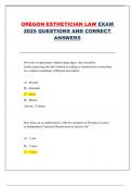 Oregon Esthetician Law Exam &ndash; 2025 &ndash; State Licensing Board &ndash; Complete Set of Practice Questions and Correct Answers