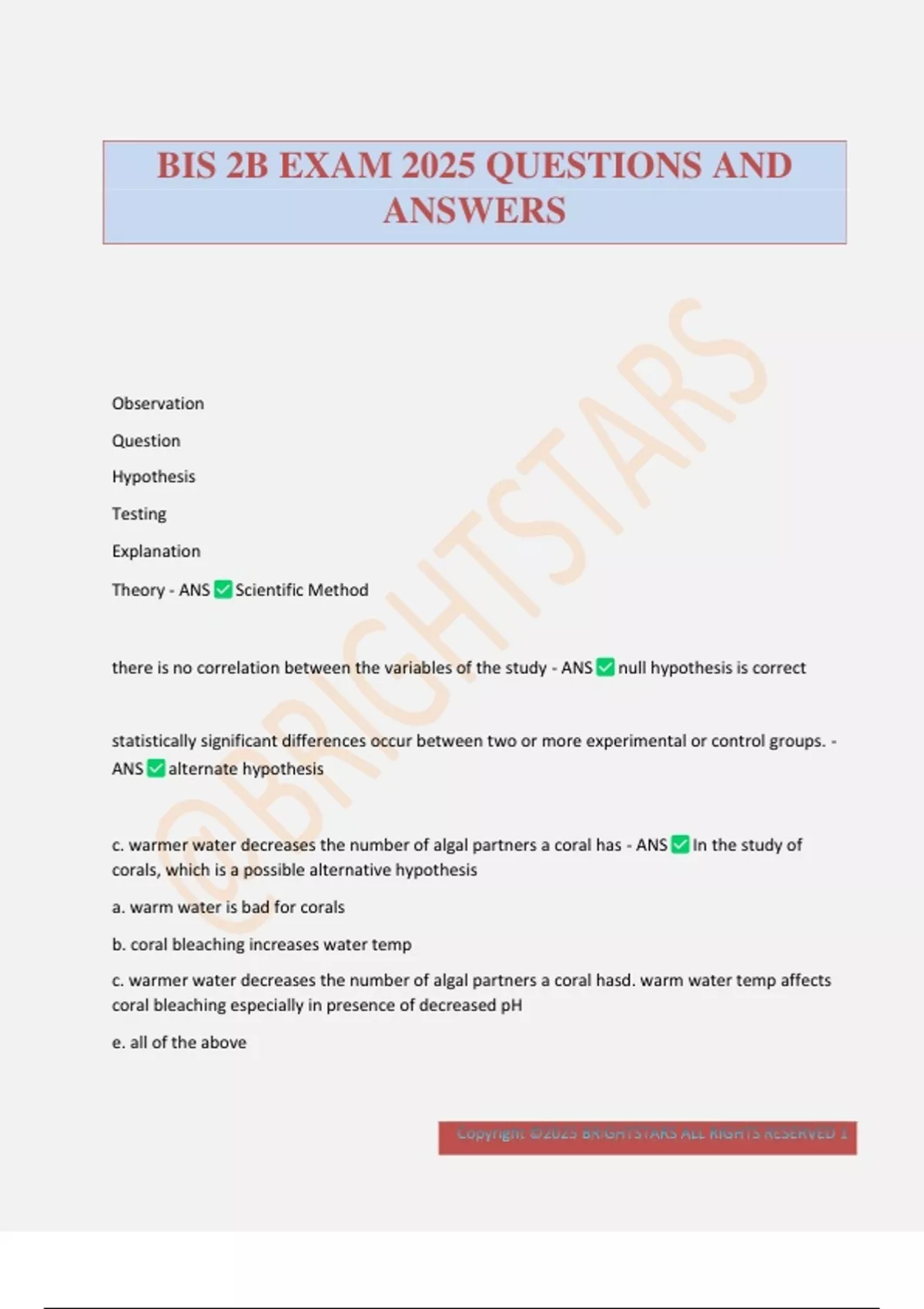 BIS 2B EXAM 2025 QUESTIONS AND ANSWERS - BIS 2B - Stuvia US