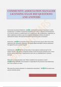 COMMUNITY ASSOCIATION MANAGER LICENSING EXAM 2025 QUESTIONS AND ANSWERS
