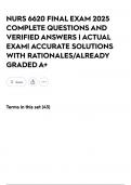 NURS 6620 FINAL EXAM 2025 COMPLETE QUESTIONS AND VERIFIED ANSWERS &vert; ACTUAL EXAM&vert; ACCURATE SOLUTIONS WITH RATIONALES&sol;ALREADY GRADED A&plus;