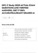  GPC-F Study &vert;2025 ACTUAL EXAM QUESTIONS AND VERIFIED ANSWERS &sol;GET IT 100&percnt; ACCURATE&vert;ALREADY GRADED A&plus;