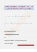 CHES THEORIES AND MODELS&period; EXAM 2025 QUESTIONS AND ANSWERS