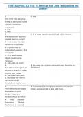 FIRST AID PRACTICE TEST &num;1 American Red Cross Test Questions and Answers