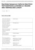 Real Estate Salesperson California State EXAM TEST QUESTIONS & ANSWERS &lpar;A&plus; GRADED 100&percnt; VERIFIED&rpar; 2025 LATEST&excl;&excl;