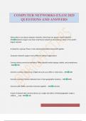 COMPUTER NETWORKS EXAM 2025 QUESTIONS AND ANSWERS