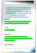 Experience Human Development  Chapter 15&colon; Physical and Cognitive  Development in Middle Adulthood  Questions with  Correct Answers  for  Specific Exam Mail  supergrades12&commat;gmail&period;com